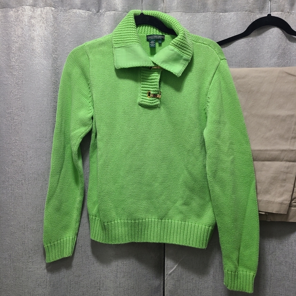 Lauren Ralph Lauren Vibrant‎ Green Knit Top